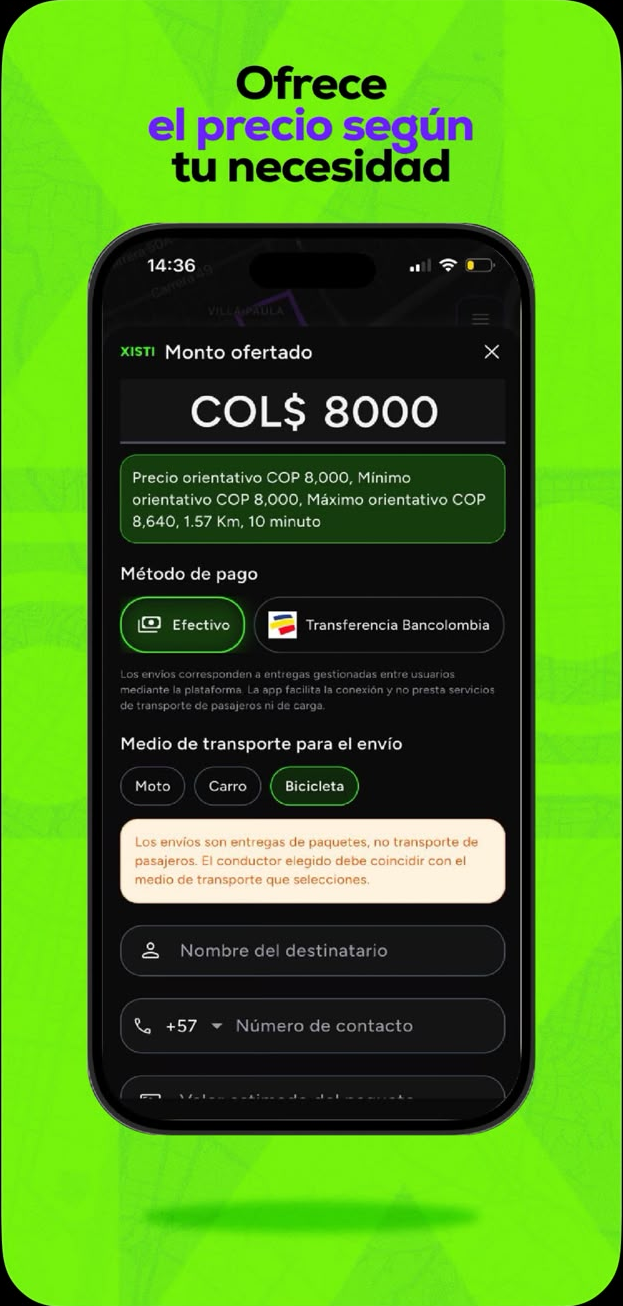 Ofrece el precio según tu necesidad — Negociación de tarifa en Xisti