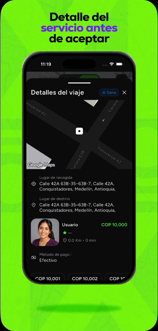 Detalle del servicio antes de aceptar — Información completa en Xisti